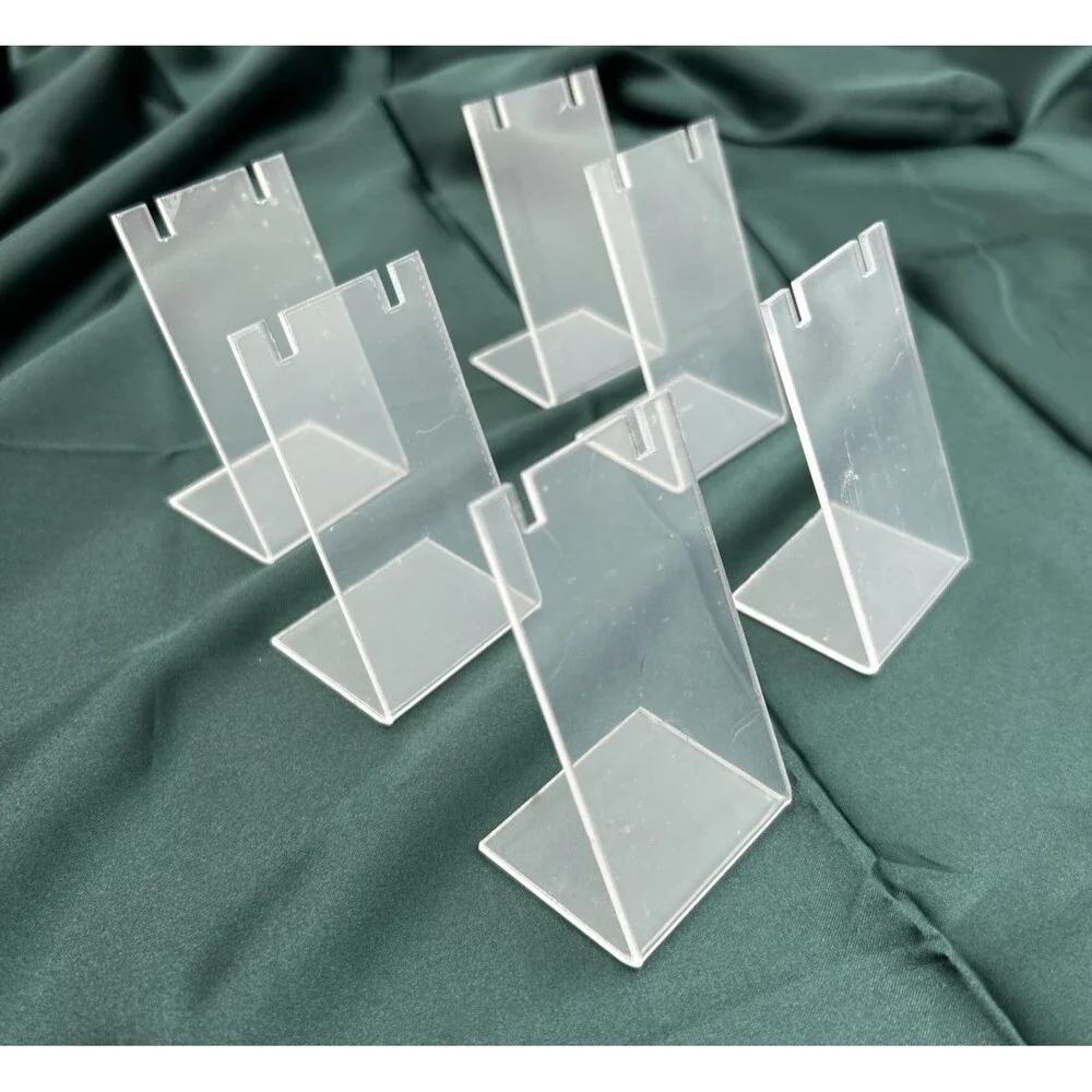 NEW - 6Pcs Acrylic Earring Holder Single Pair L-Shape Jewelry Displays S